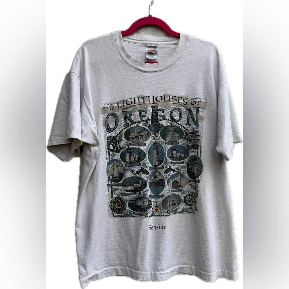 Vintage Lighthouses Seaside Oregon Graphic T-Shirt XL